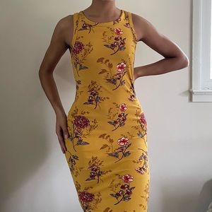 Hello Floral High Neck Bodycon Dress